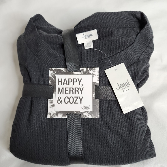 Jenni Intimates Sleepwear Top & Pants 2pc Set Black Tie Dye Size 3X 22/24 NWT - Picture 1 of 15